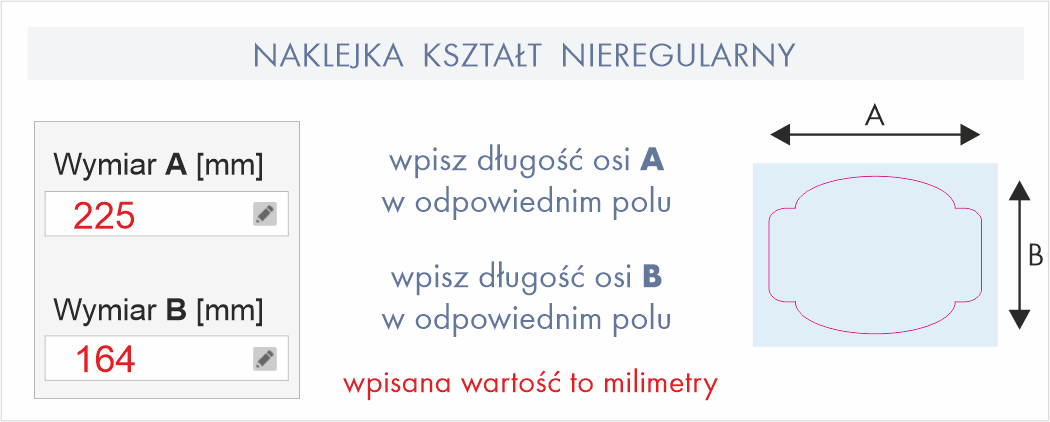 naklejka nieregularna Drukarnia DGprint.pl